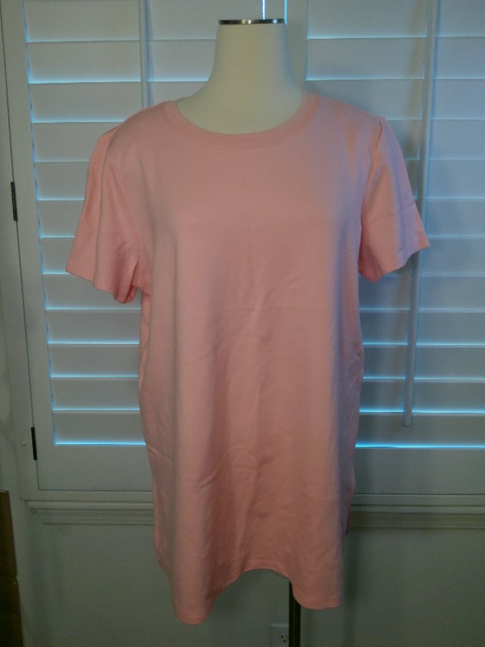 Tee T-Shirt Blouse Top Pink Womens Short Sleeve Anne Klein Size XL